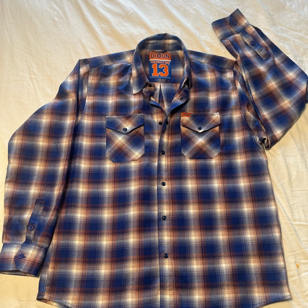 Dixxon Blue and Orange  Plaid Men's Shirt